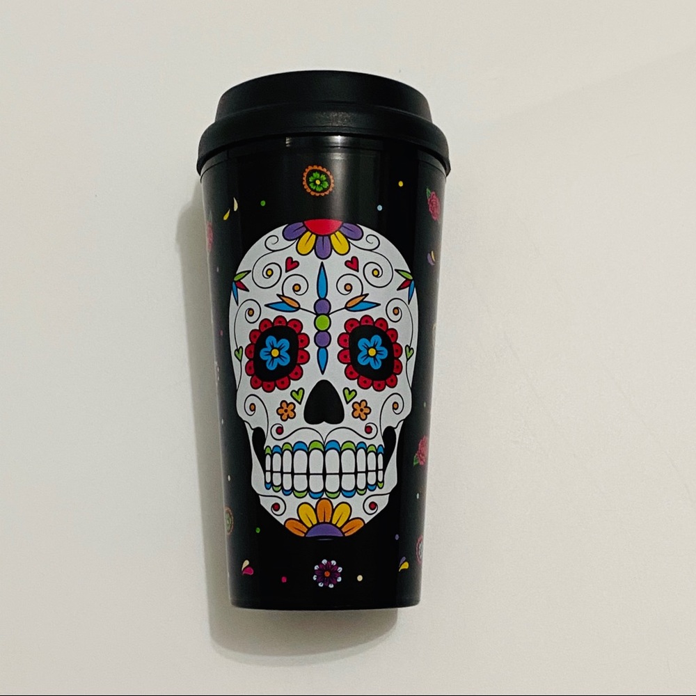 Sugar Skull Double Wall Tumbler Coffee Cup 16oz